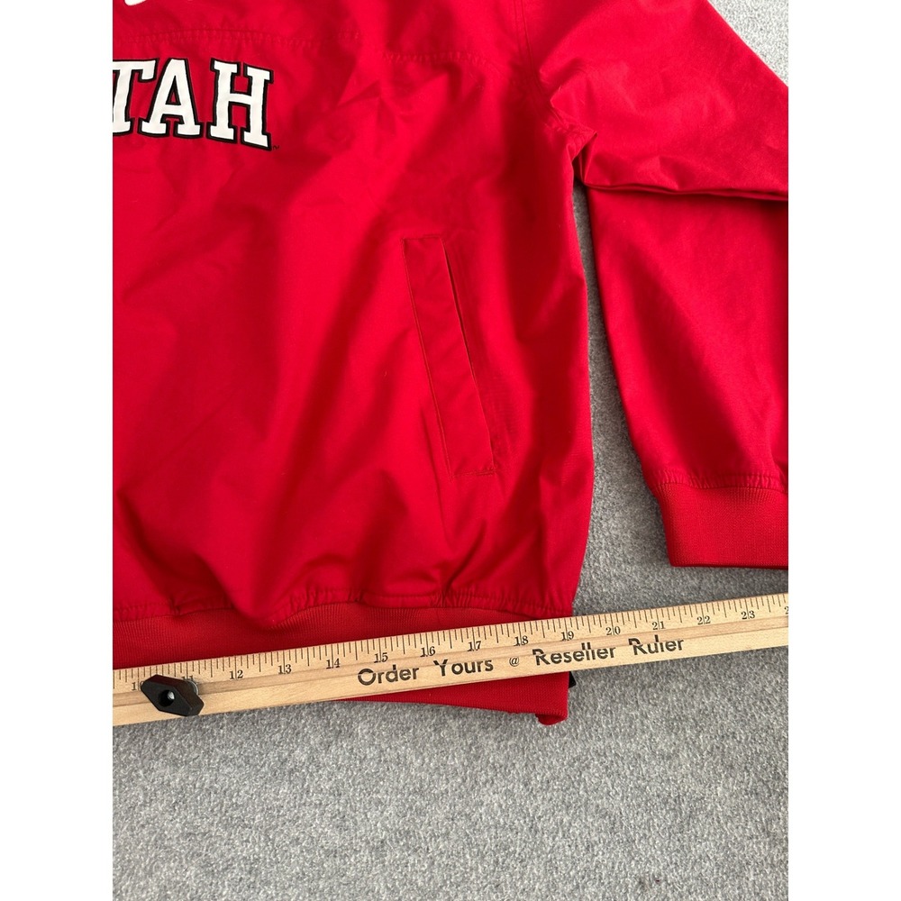 Vintage Utah Utes Windbreaker Pullover Jacket Large Red V-Neck Nike Team NCAA - Picture 7 of 9
